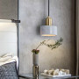 Зображення Латунний підвіс із білим мармуровим плафоном Ø 15 см ИМ Light-Deco 7 