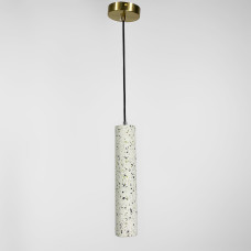 Підвіс Terrazzo Cylinder Long із білим бетонним плафоном 30х6 см