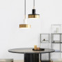 Зображення Чорний мармуровий підвіс із латунним корпусом Ø 20 см ИМ Light-Deco 2 