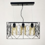 Изображение Світильник Лофт у чорному корпусі на 3 янтарних плафони ИМ Light-Deco 2 