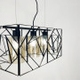 Изображение Світильник Лофт у чорному корпусі на 3 янтарних плафони ИМ Light-Deco 1 