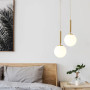 Зображення Підвісний латунний світильник з білим плафоном Ø20 см ИМ Light-Deco 3 