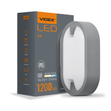 LED світильник IP65 овальний VIDEX 15W 5000K сірий LED світильник IP65 овальний VIDEX 15W 5000K сірий