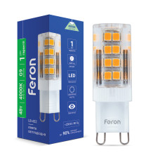 Світлодіодна лампа Feron LB-432 4Вт G9 4000K Світлодіодна лампа Feron LB-432 4Вт G9 4000K
