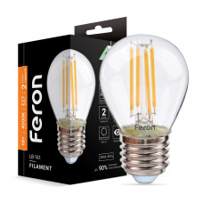 Світлодіодна лампа Feron Filament LB-161 6Вт E27 4000K Світлодіодна лампа Feron Filament LB-161 6Вт E27 4000K