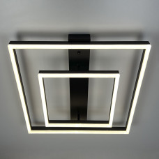 Сучасний LED-світильник у чорному корпусі із двох квадратів 50х50 см