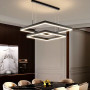 Зображення Чорна люстра з двома підвісними квадратами 60 та 80 см ИМ Light-Deco 7 