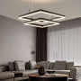 Зображення Чорна люстра з двома підвісними квадратами 60 та 80 см ИМ Light-Deco 4 