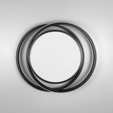 Сучасний LED-світильник у чорному корпусі із двох кілець 47х40 см