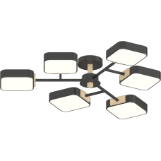 Люстра світлодіодна стельова Light House SRS-20321-6 чорний + дерево
