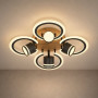 Изображение Люстра потолочная светодиодная Light House SRS-20611/4+4A BK+WOOD черная + дерево ИМ Light-Deco 