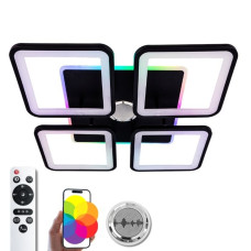 Люстра стельова світлодіодна смарт з музичною колонкою та RGB підсвічуванням Light House SRS-20548/4 84Вт чорна