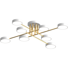 Люстра стельова світлодіодна LED Light House SRS-19473/8 WT+FGD біла із золотом