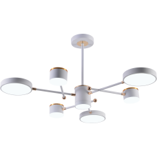 Люстра стельова світлодіодна LED Light House SRS-19476/6 WT+FGD білий із золотом