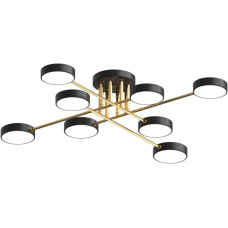 Люстра стельова світлодіодна LED Light House SRS-19473/8 BK+FGD чорна із золотом