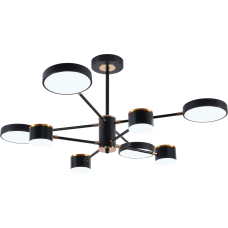 Люстра стельова світлодіодна Light House SRS-19598/8 BK+FGD, колір чорний + золото