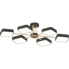 Люстра светодиодная потолочная Light House SRS-20540/6 BK+FGD черная + золото