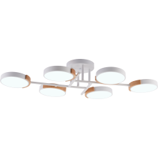 Люстра стельова світлодіодна LED Light House SRS-19475/6 WT+WOOD біла