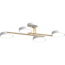 Люстра стельова світлодіодна LED Light House SRS-19472/4 WT+FGD біла із золотом