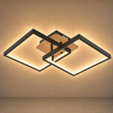Люстра стельова світлодіодна VALESO DK6589-2 LED 41W Чорний+Дерево