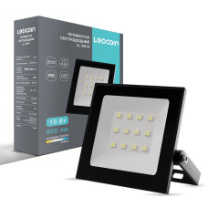 Светодиодний прожектор Ledcoin LL-5010 10Вт 6500K черный Светодиодний прожектор Ledcoin LL-5010 10Вт 6500K черный