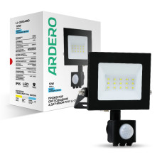 Світлодіодний прожектор Ardero LL-2010ARD 10W 800Lm 6500K з датчиком руху