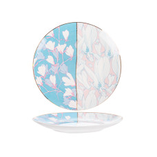 Сервірувальна порцелянова тарілка Light House "Проліски" біло-блакитна 20 см (925-047)