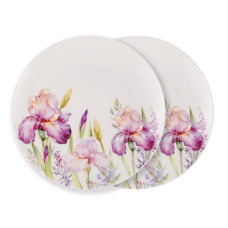 Набір із двох фарфорових тарілок Light House "Іриси" білі 20.5 см