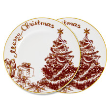 Набір з 2-х порцелянових тарілок Light House "Merry christmas" біла 19 см (924-745)