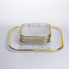 Набор тарелок Golden Prism из 7 предметов с золотой окантовкой Yiwu HP-34-84