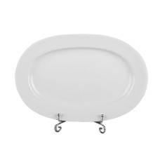 Тарілка овальна скляна Light House "Фріг" біла 22см (39-052)