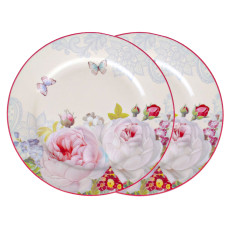 Набір з 2-х порцелянових тарілок Light House "Півонія" біла 19 см (924-410)