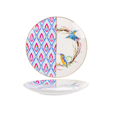 Сервірувальна порцелянова тарілка Light House "Птащка" біла 20 см (925-041)