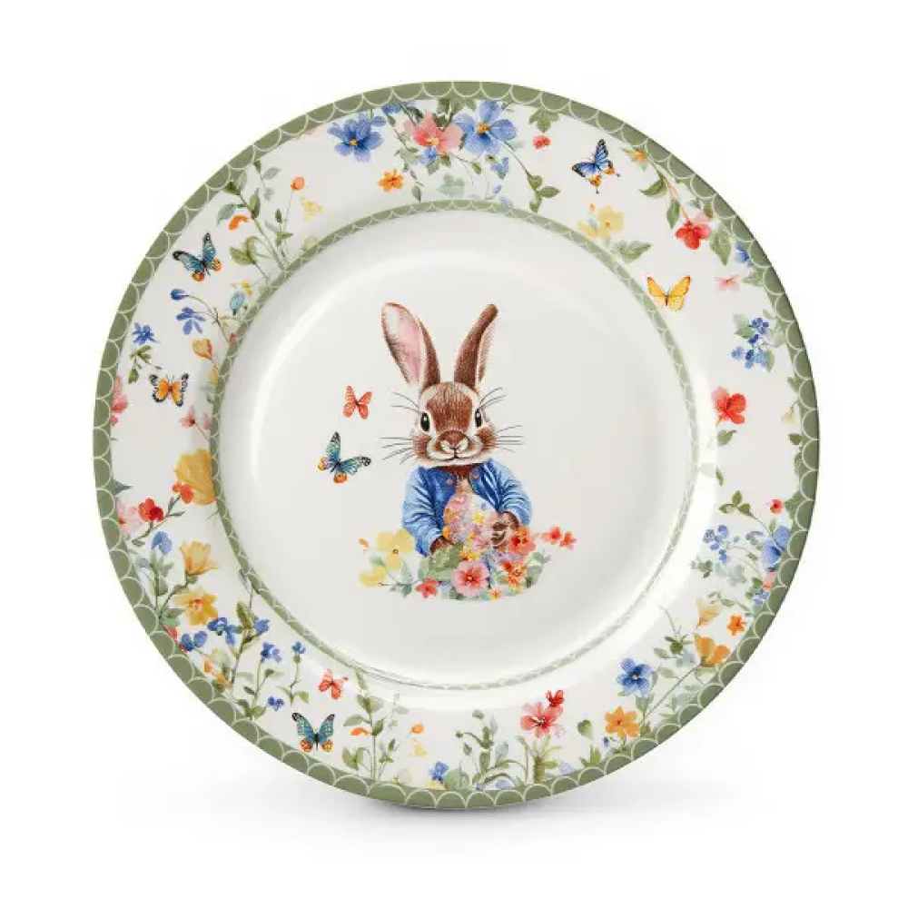Изображение Набор обеденных тарелок пасхальных Garden Rabbits фарфоровые 25 см HP-7323-5 ИМ Light-Deco 1 