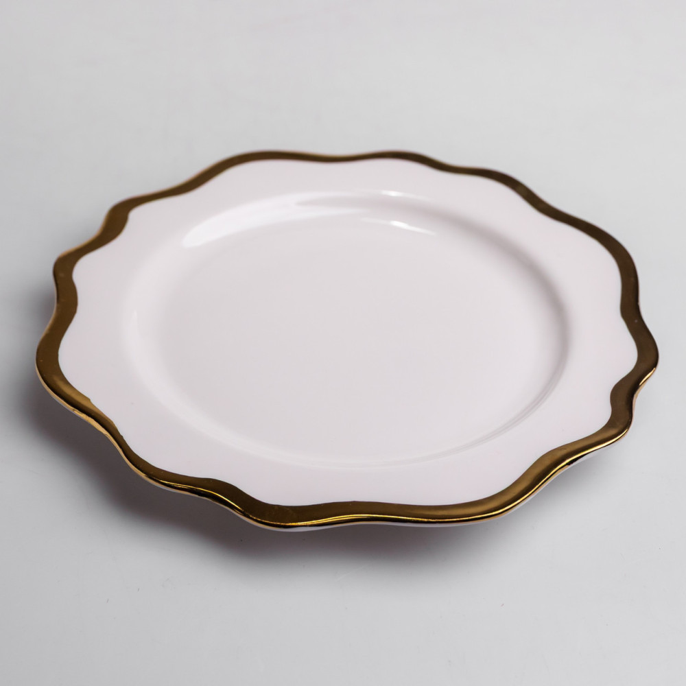 Изображение Тарелка десертная фарфоровая Antique White 20 см Yiwu HKPP-8 ИМ Light-Deco 3 