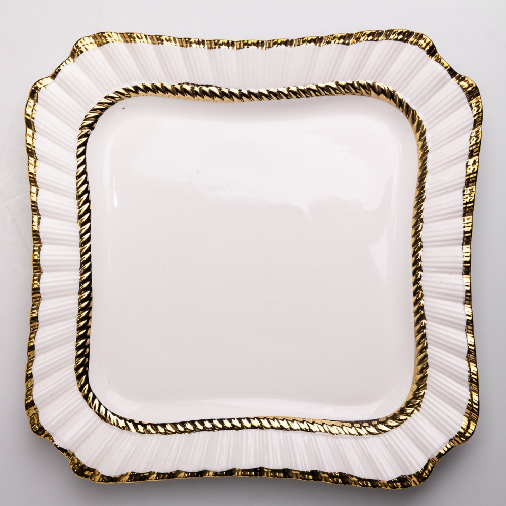 Зображення Тарелка сервировочная фарфоровая Aurelia 15*15 см Yiwu AP-1 ИМ Light-Deco 