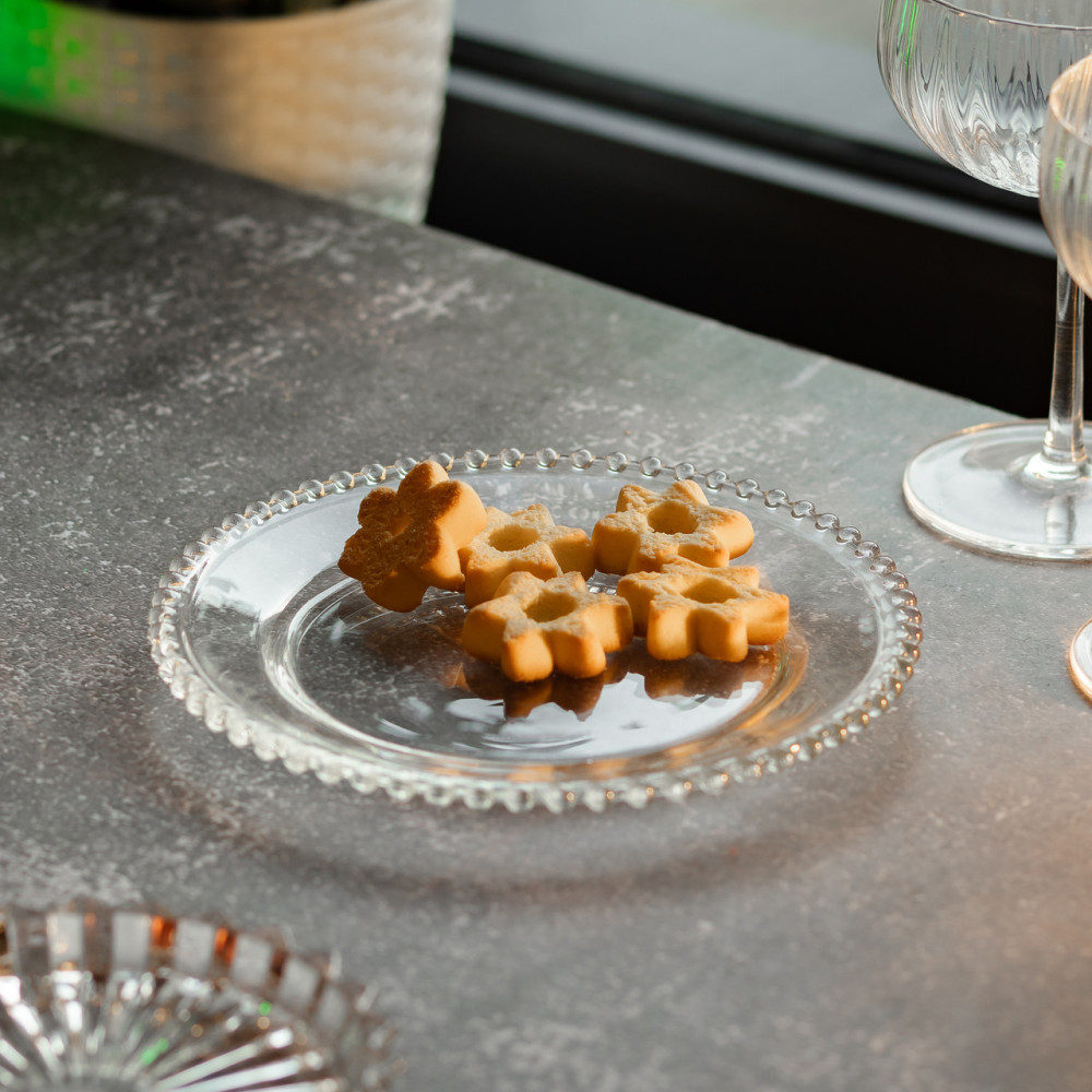 Зображення Тарелка десертная стеклянная Жемчужины 18,5 см HP-YH-65 ИМ Light-Deco 3 