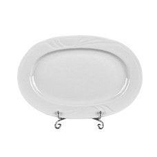 Тарілка овальна скляна Light House "Didim" біла 22см (39-087)
