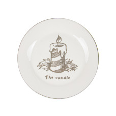 Тарілка керамічна Light House "Новорічна свічка" біла 21 см (858-0039)