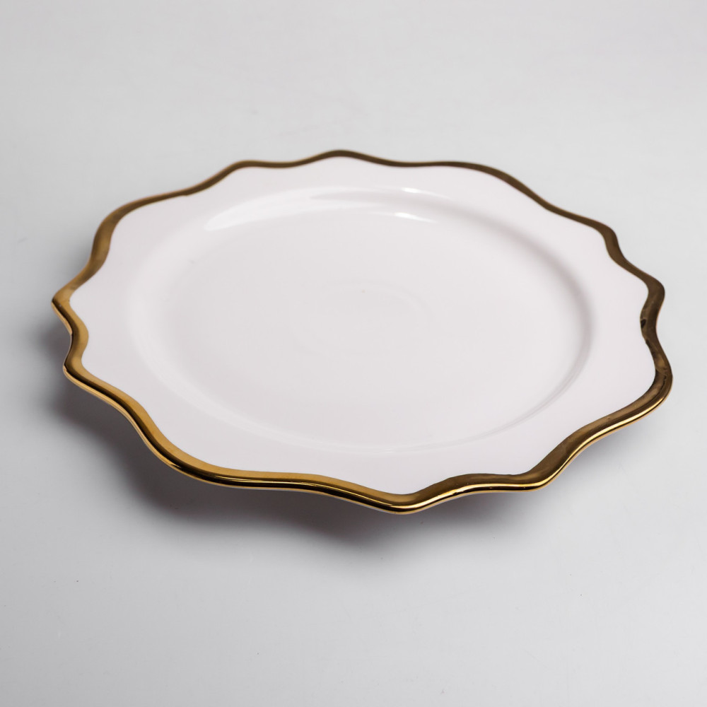 Зображення Тарелка сервировочная фарфоровая Antique White 25 см Yiwu HKPP-10 ИМ Light-Deco 3 