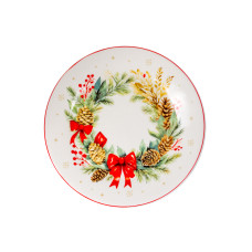 Тарілка різдвяний вінок 21см.
