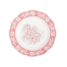 Тарілка фарфорова Lefard "Вінтаж" біла з рожевим 22 см (823-053)
