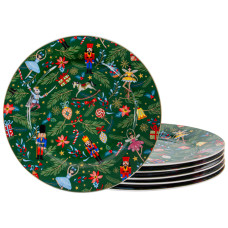 Набір з 6 фарфорових тарілок Lefard "Green Christmas" 27 см (922-070)