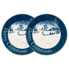 Набір з 2-х порцелянових тарілок Lefard "new christmas" 19 см (924-807)