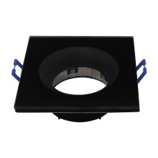 Світильник точковий врізний під лампу MR-16 HOROZ ELECTRIC із склом KAKTUS-S (вологозахищений IP65) чорний