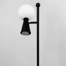 Чорний торшер ABELINA з білим плафоном на два джерела світла Чорний торшер ABELINA з білим плафоном на два джерела світла