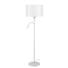 Торшер із абажуром Nowodvorski 9074 Hotel Plus IP20 Silver білий