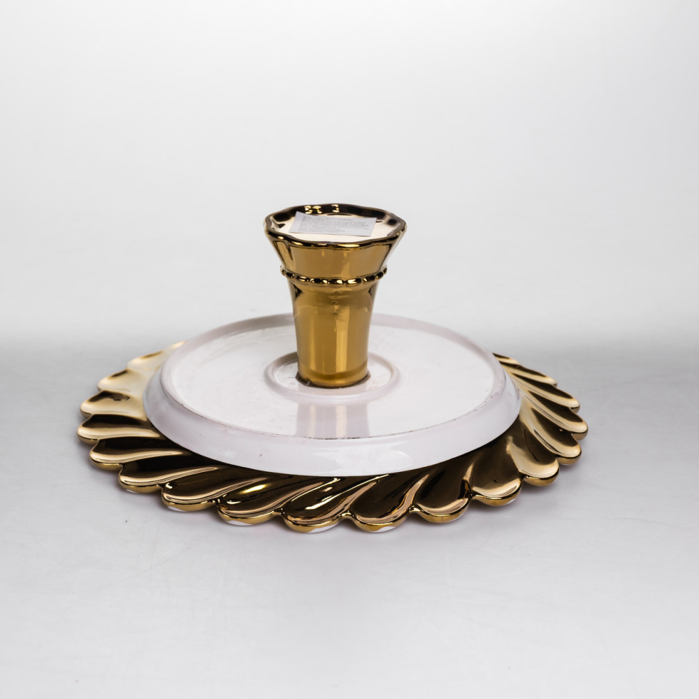 Изображение Тортовница фарфоровая на ножке 25х25х10 см круглая ML2047 ИМ Light-Deco 2 
