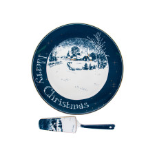 Блюдо для торта с лопаткой new christmas 26см