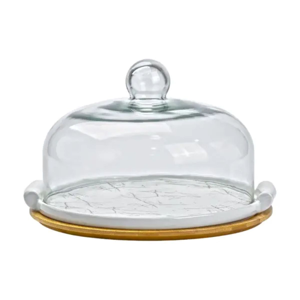 Изображение Тортовница фарфоровая со стеклянной крышкой 29 см HP1204 ИМ Light-Deco 
